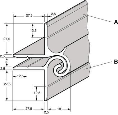 Charnière profils aluminium anodisé largeur 27,5mm (1)