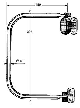 Support de rétroviseur en tube acier peint, gauche (1)