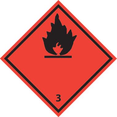 Symbole adhésif DANGER DE FEU MATIERE LIQUIDE ou GAZ INFLAMMABLE (1)